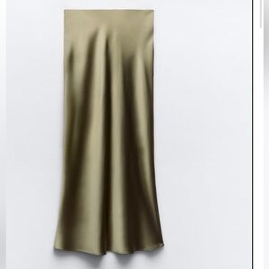 Zara satin effect midi skirt
